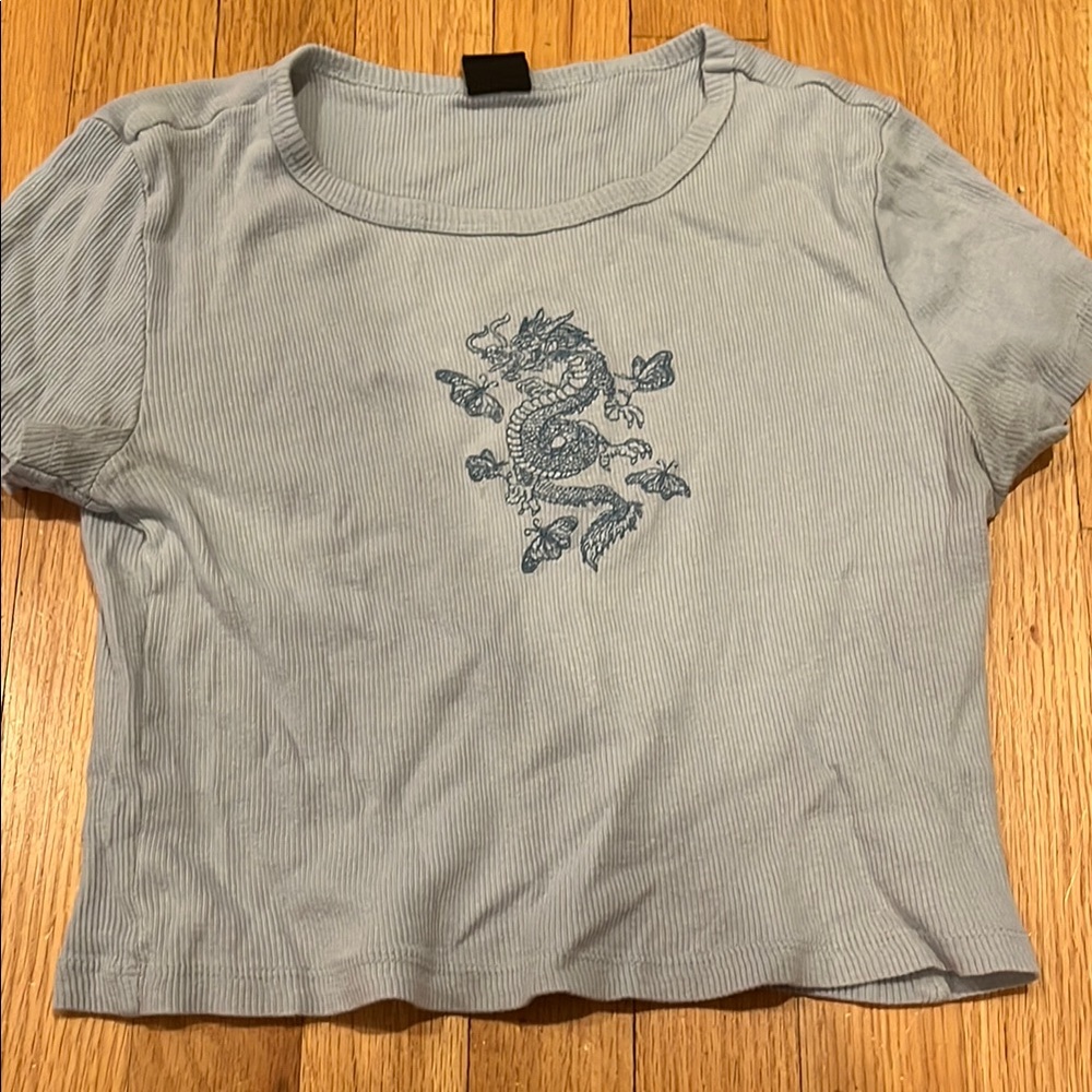 Blue Dragon Embroidered Women's Top